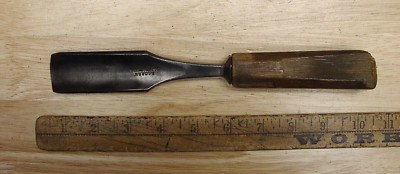 Vntg I. Sorby Tang Gouge Chisel,1-1/8'' X 5-1/2'',W/4-1/4'' Wood Handle,VGC Steel