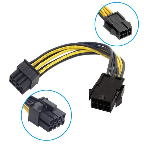 R10 6-Pin auf 8-Pin PCIe Stromkabel Adapter für Grafikkarte – PCIE PCI Express - 第 3/9 張圖片