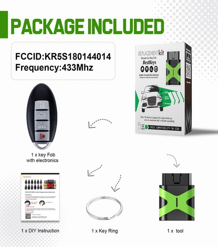 Smart Car Key Remote 2016-2018 Nissan Altima with DIY Programmer CWTWBU735 - Picture 4 of 4