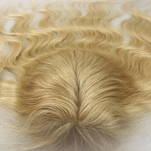 5*5 Silk Base Lace Closure Body Wave Ash Blonde Human Hair Piece Skin Top #613 - Picture 6 of 10