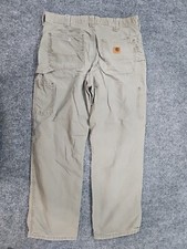 Vintage Carhartt Carpenter Pants Men 34x30 Loose Faded Beige