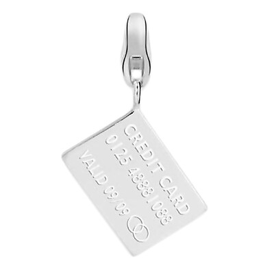 Dream Charms Women Charm Credit Card Pendant Real Silver Sterling Rhodium Plated