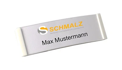 SCHMALZ 25 x Namensschild mit Magnet gewölbt Kunststoff weiss 70x20 mm NEU