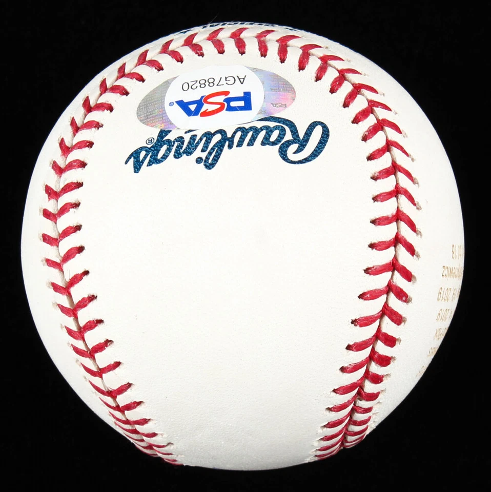 KESTON HIURA AUTOGRAPHED LE CUSTOM ENGRAVED RAWLING OML BASEBALL BREWERS/PSA COA - Image 4 of 4