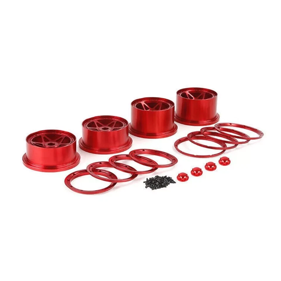 CNC-Aluminiummetall Radräder Felgen mit Roten Sternem für 1/5 HPI Rovan Baja 5B - Bild 4 von 4