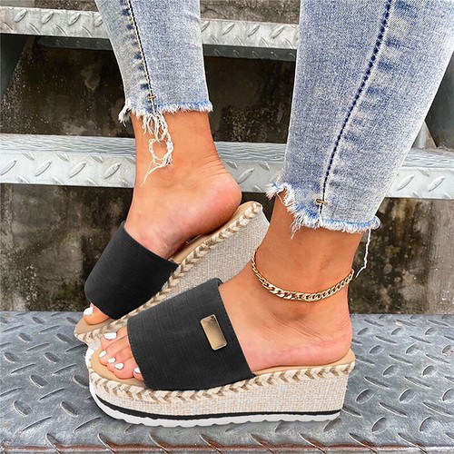 Women's Wedge Sandals Slip On Slides Ladies Retro Platform Indoor&Outdoor - Bild 60 von 72