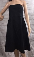 Old Navy Strapless Little Black Dress Size 6 High Waist Knee Length Cotton Blend