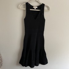 Michael Michael Kors Wmn XS Black Lace Accents Sleeveless Knit Fit & Flare Dress