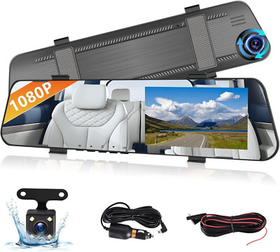 4.5'' Rear View Mirror Camera Dash Cam DVR Monitor Rear View Dual Camera Video Re