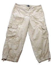 Tommy Hilfiger Women's Sz 6 Crop Cargo Hiking Outdoors Lightweight Beige Pants
