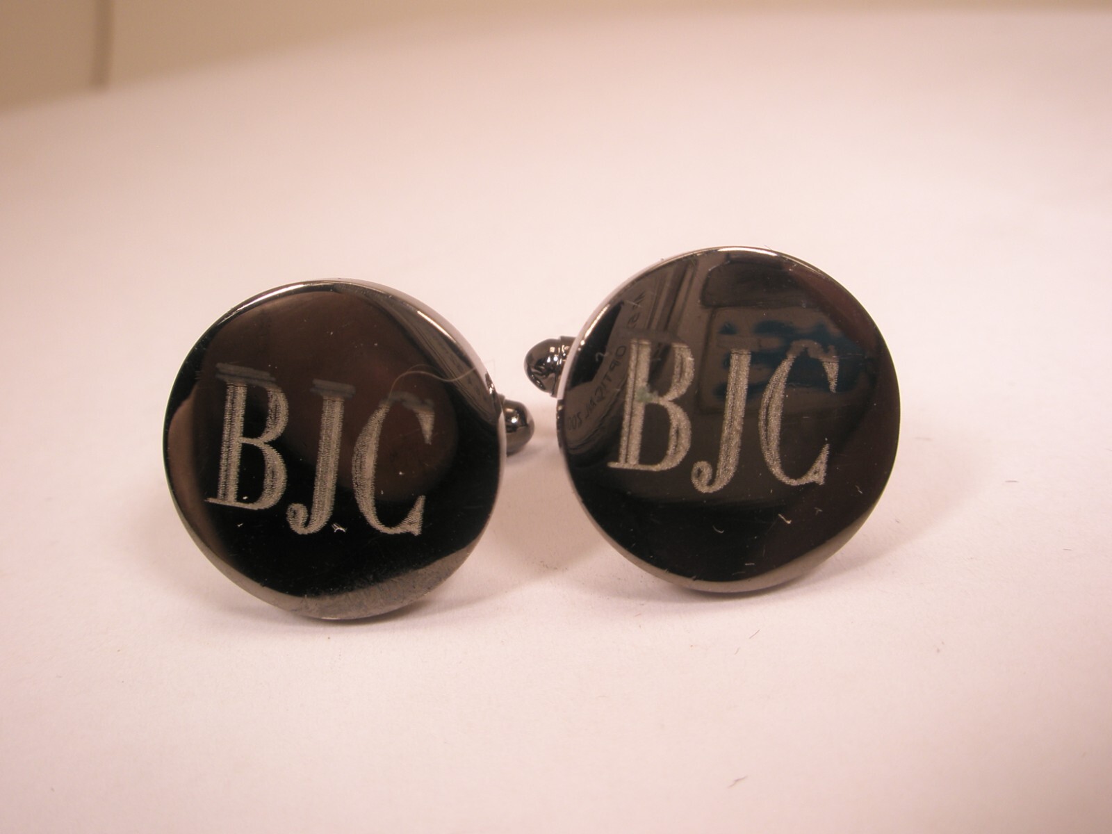 BJC Monogram ENGRAVED Initial Letter Vintage Cuff… - image 1