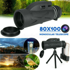 Telescope  Phone Clip Tripod BAK4 80X100 Zoom HD Lens Prism Hiking Monocular
