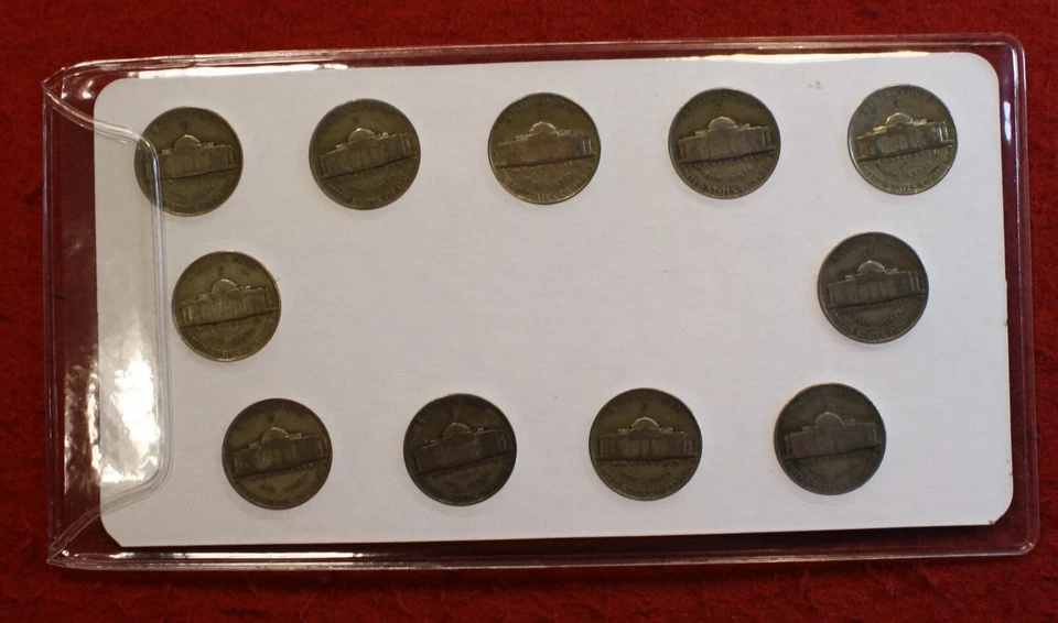 1942 1943 1944 1945 PDS Jefferson G-F War Nickels 11 Coins 35% Silver set - Image 2 of 4