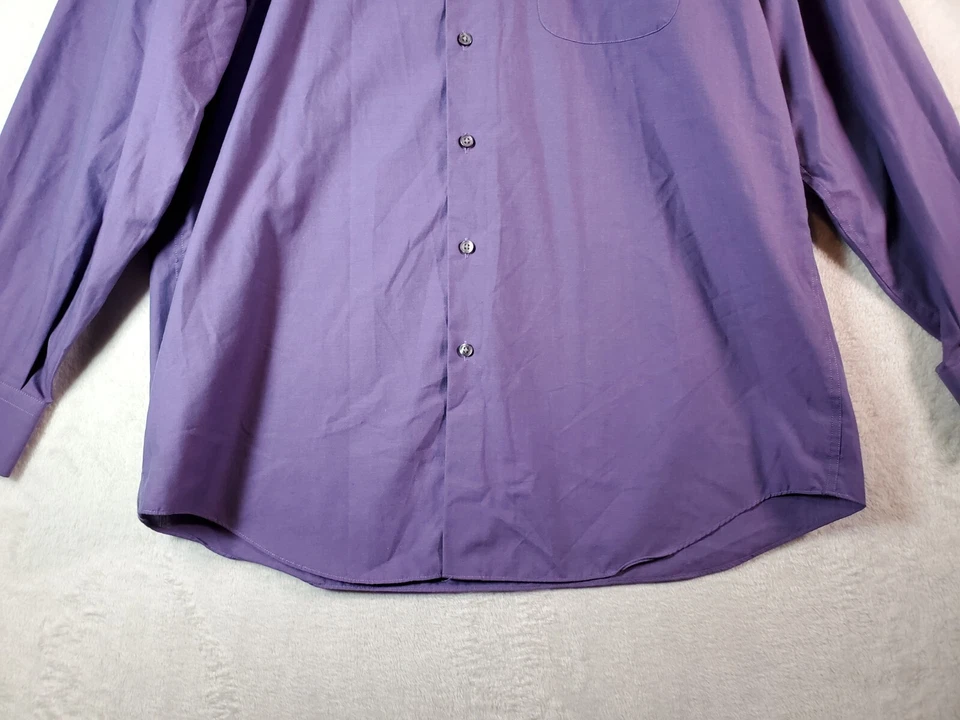 Crazy Horse Shirt Mens Size 16.5 Purple Cotton Long Sleeve Collared Button Down - Image 3 of 4