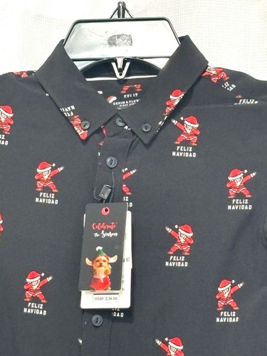 Camisa Denim & Flower Ricky Singh “Feliz Navidad” Abotonada, Negra, 7 - Imagen 3 de 10