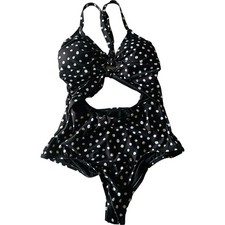 ModCloth Sophia Polka Dot Cut Out Onepiece Swim Size S Small NEW