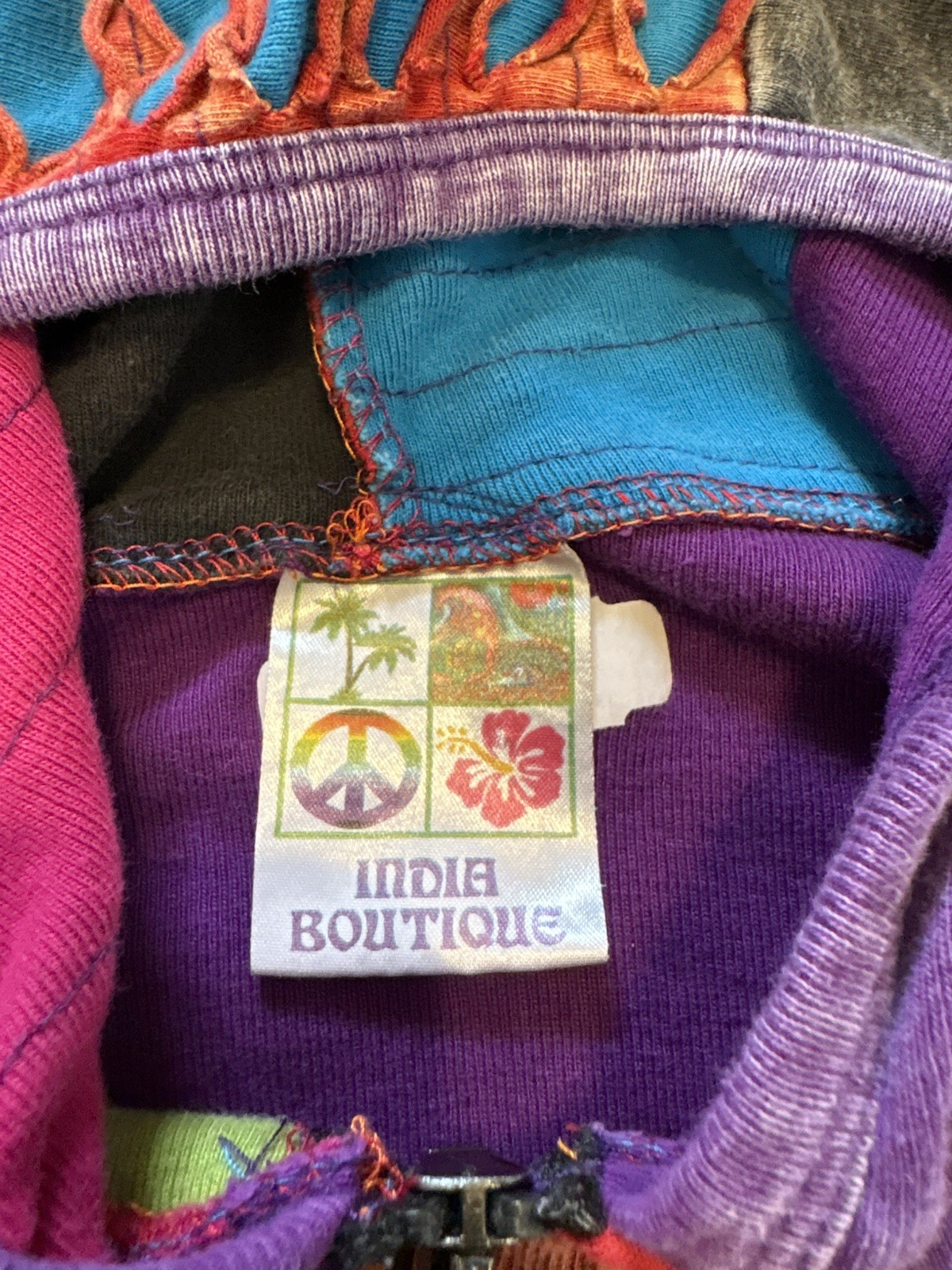 Women Stonewashed Slashed Patchwork Pixie Hooded … - image 4