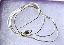 925 Sterling Silver Italian Snake Chain Necklace 1mm 18" or 20" Made in Italy