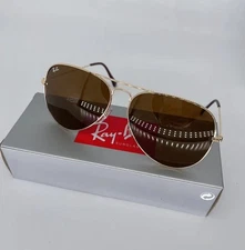 RAY-BAN RB3025, aviator sunglasses Glod Frame 58mm Brown Lens-JZ