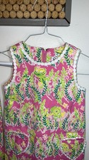 Vintage Lilly Pulitzer Millionaires Row Pink  Green Animal Shift Dress Sz.4T