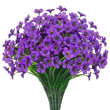 21 Bundles Outdoor Artificial Flowers UV Resistant Fake Silk Flowers No Fade ...