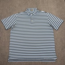 Peter Millar Summer Comfort Golf Polo Shirt Mens XL Blue Striped Performance