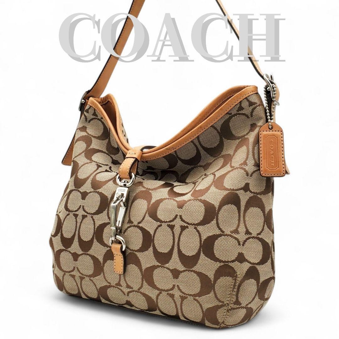 Coach Hobo Signature Canvas One Shoulder Bag Authentic Pre-Owned