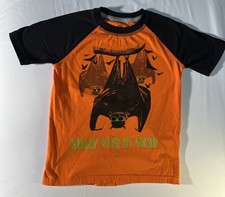 GLOW IN THE DARK Youth Halloween T-Shirt, Size XS 4-5 . Bats. Squad.