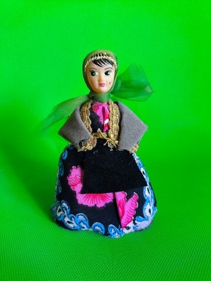 Vintage Decorative Handmade Doll Figurine Folk Style Miniature Cloth Dress