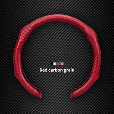 Car Steering Wheel Cover Carbon Fiber Leather Red 14.5-15inch For Kia Non-slip Car Steering Wheel Cover Carbon Fiber Leather Red 14.5-15inch For Kia Non-slip