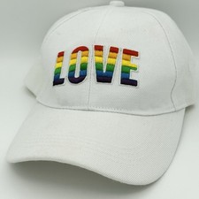 Love Baseball Cap Rainbow White Pride Hat LGBTQ