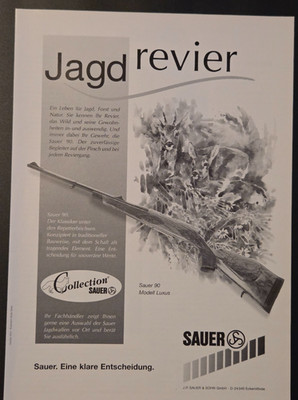 33. J.P. Sauer & Sohn Sauer 90 Luxus Repetierbüchse Gewehr Werbung Reklame 1996