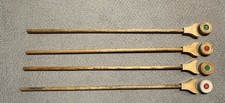 Vtg Shuffleboard wooden 4 poles 4 pucks.