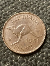 1951 Australia Penny - Kangaroo King George VI