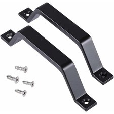 Sliding Barn Door Handle Pull Matte Black 2-Pack Heavy Duty Zinc Alloy Cabinet