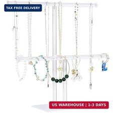 Acrylic Jewelry Stand Necklace Bracelet Holder 2 Tier Display Organizer Clear
