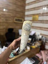 Medieval VIKING WAR HORN battle trumpet Hand Engraved Blow Horn 16 Inches Gift n