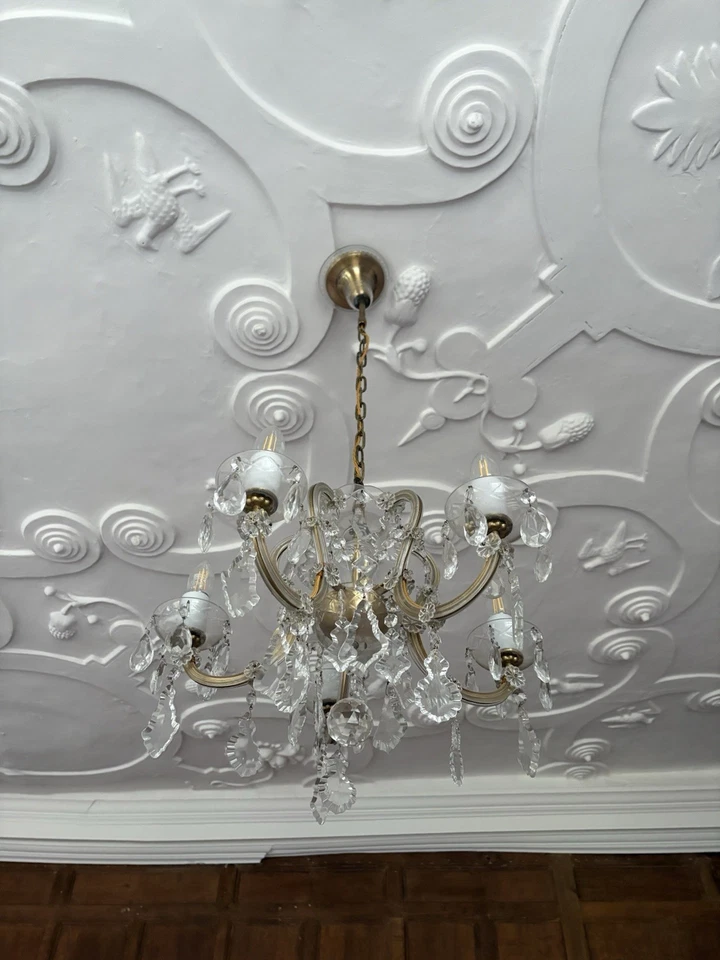 Glass Chandelier Ceiling Light Droplet Style Pendant - Image 3 of 3