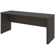 Bestar Prestige Plus Credenza Desk in Bark Gray and Slate