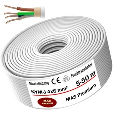 5-50 m wet room cable power cable sheath cable NYM-J 4 x 6 mm² electrical cable