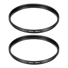 58mm Male 58mm Female Step Down Ring Adapter 2 Pcs for ND IR DSLR Lenses, Black