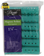 Magnetic Hair Rollers, Aqua, 1 3/8 Inch                