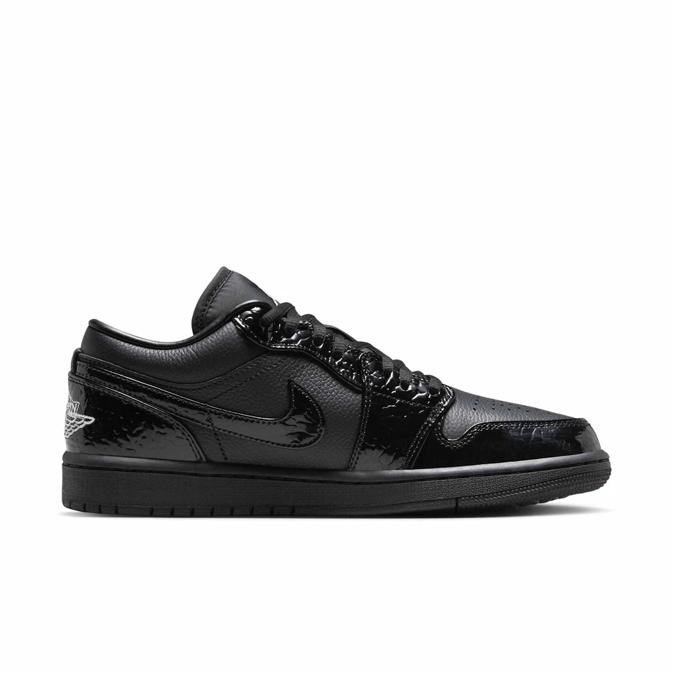 Size 7 - Air Jordan 1 SE Low Black Croc W for sale online | eBay