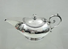 RARE ANTIQUE FRENCH STERLING SILVER COVERED SAUCE / GRAVY BOAT France 19 century
