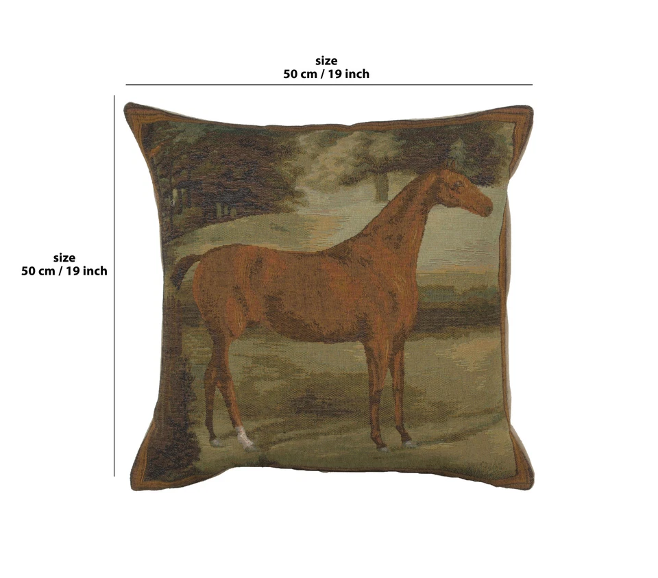 Funda de almohada 19x19 pulgadas - Castaño Caballo - Almohada decorativa tejida francesa Foto 2 de 4