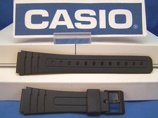 Casio Original Watchband F-105 W, F-91 W. 18mm Black Resin Strap. Band
