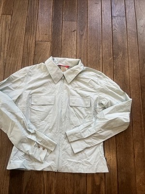 Esprit Light Green Jacket Medium Zip Up Top Pockets