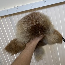 Fur Leather Trapper Hat with Ear Flaps Buckle Brown Black Beige Winter Skiing