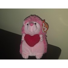 Ty Beanie Baby - SMITTEN the Pink Valentine Hedgehog / Porcupine 6" NEW MWMTs