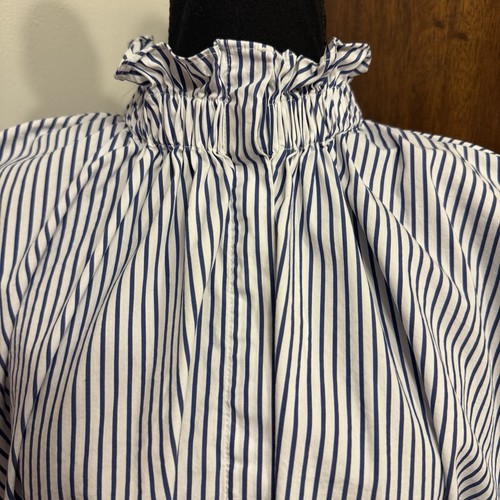 Pomander Place Blouse 2X Tuckernuck Ruffle Neck Button Up Coastal Preppy Office - Bild 2 von 8